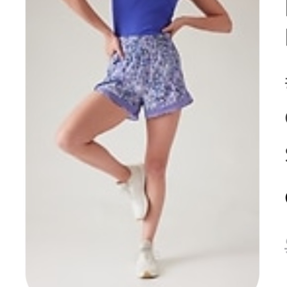 Athleta High Rise Mesh Racer Shorts
